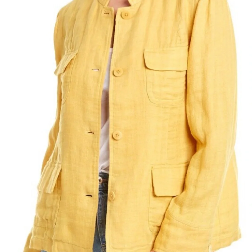 EILEEN FISHER ORGANIC LINEN UTILITY JACKET
